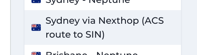 Sydney via NH